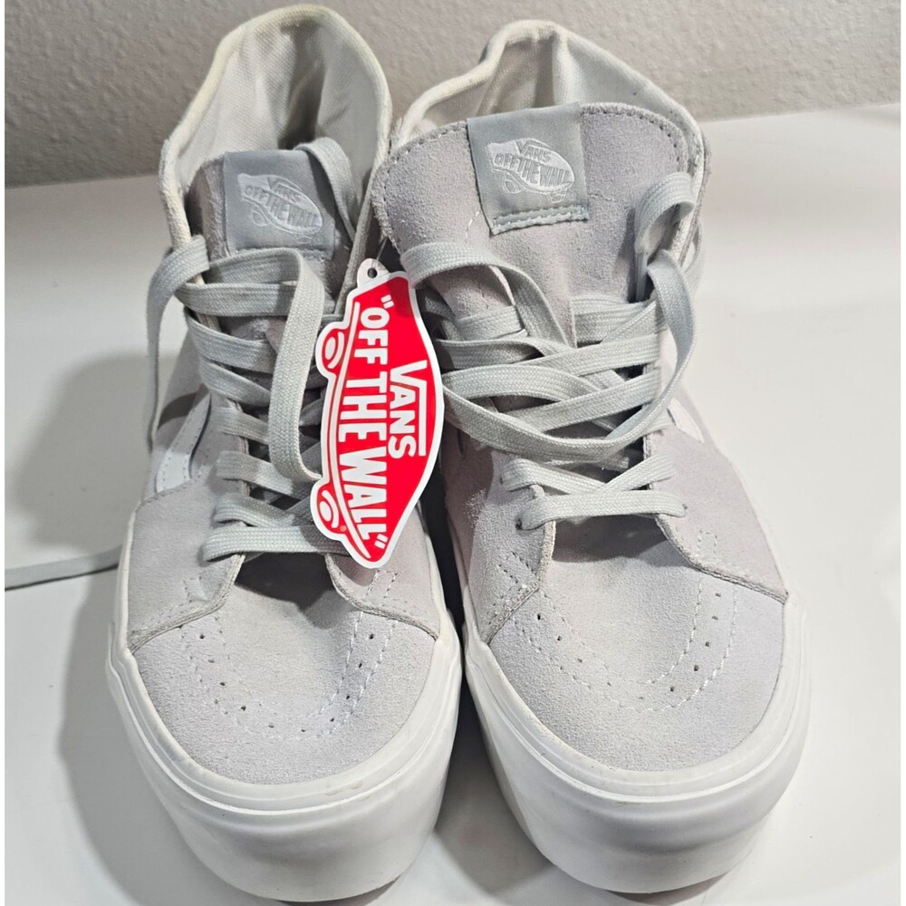 VANS Sk8-Hi Men's High Top Athletic Sneakers Gray White Suede Lace Up